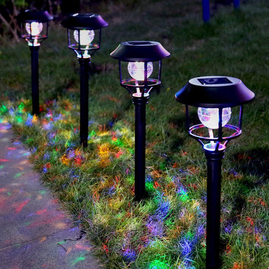 Rynx | The Solar Light For Outdoor, Solar Garden Light, Led Path Light Outdoor, Waterproof Solar Landscape Light For Grass, Terrace, Garden, Lawn, Walkway And More (Rgb Multicolored), 6 Pack