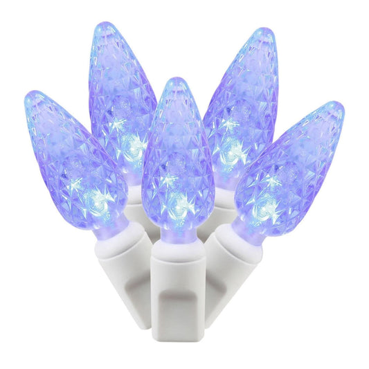 Rynx | Vickerman 50 Light Blue C6 Led Set On White Wire