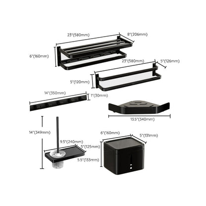 Rynx | Modern Bathroom Set Towel Bar Paper Holder Black Bathroom Accessory Set