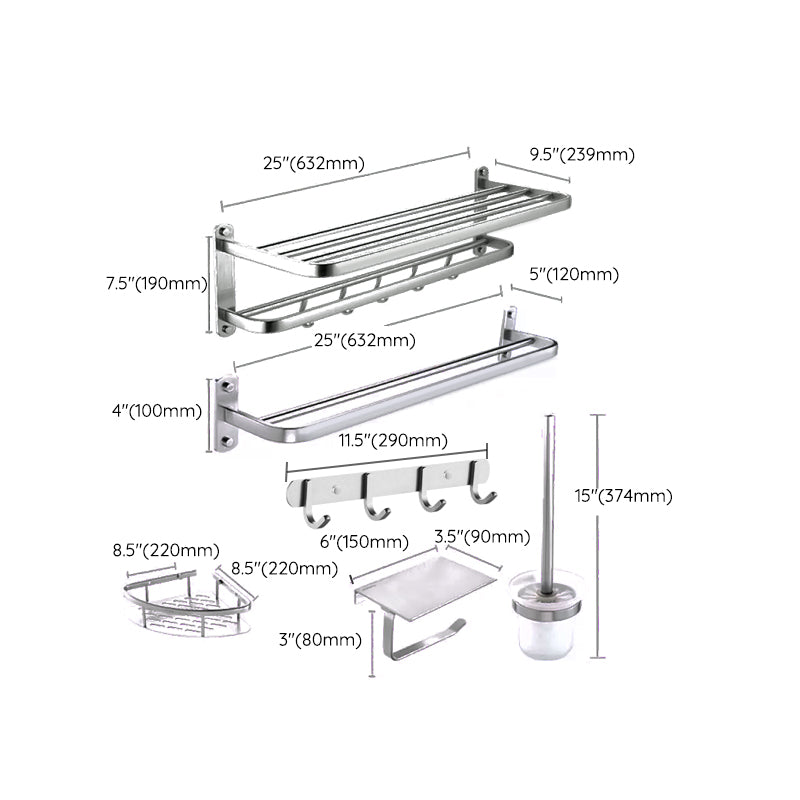Rynx | Modern Bathroom Set Tissue Holder Bath Shelf Stainless Steel Bathroom Accessory Set