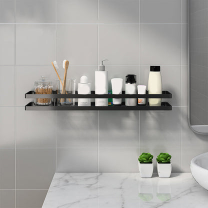 Rynx | 2-piece bathroom shelf made of matte black metal bathroom hardware set