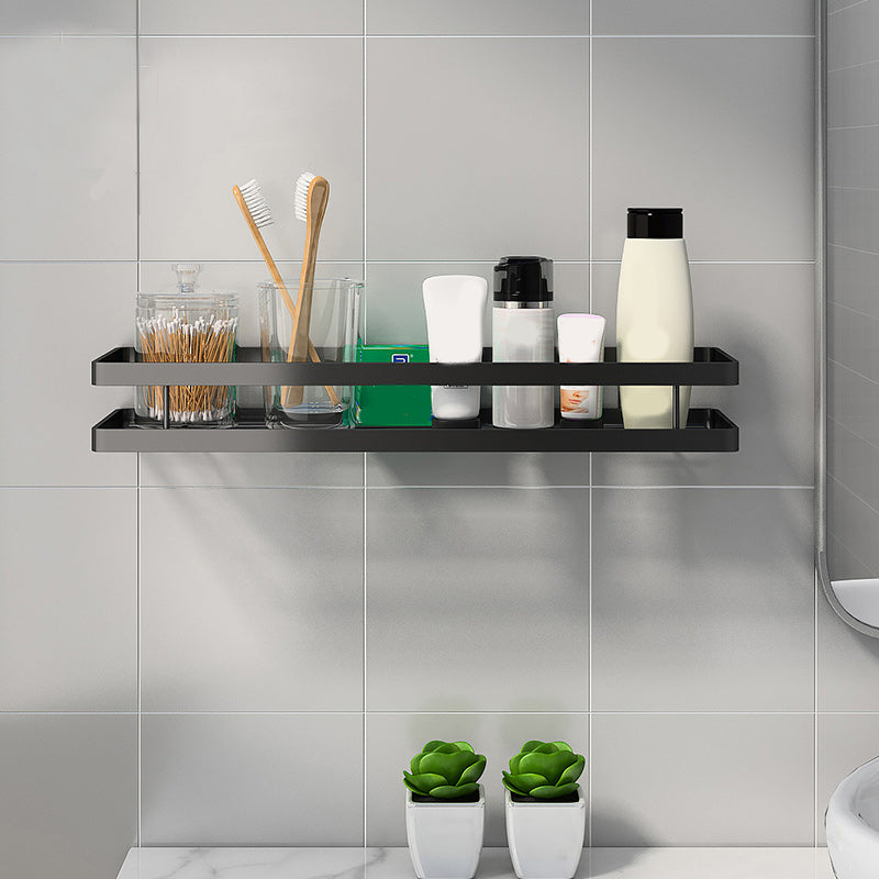 Rynx | 2-piece bathroom shelf made of matte black metal bathroom hardware set
