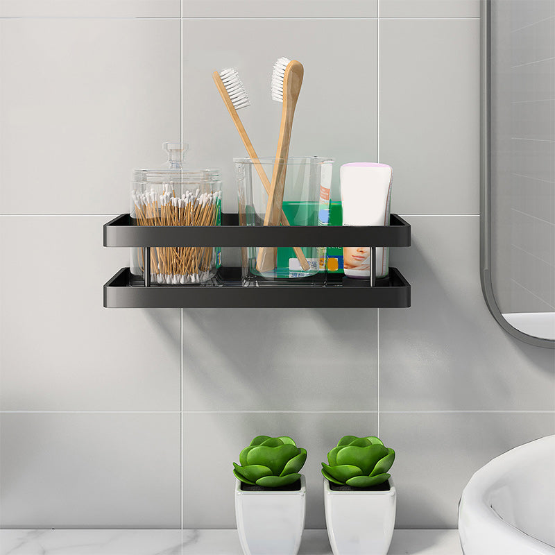 Rynx | 2-piece bathroom shelf made of matte black metal bathroom hardware set