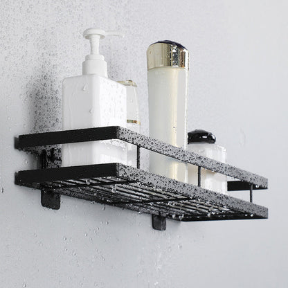 Rynx | 2-piece bathroom shelf made of matte black metal bathroom hardware set