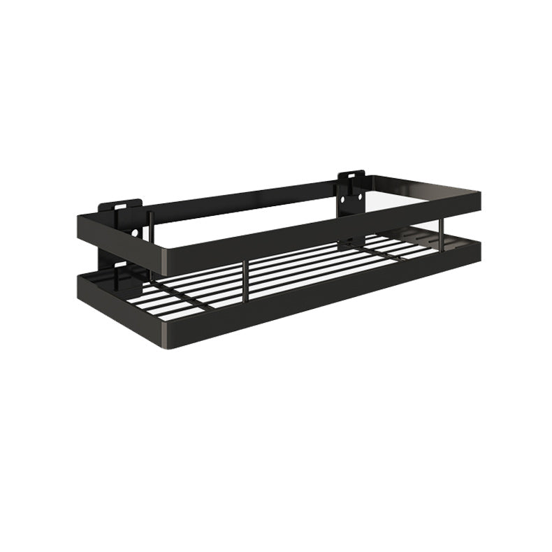 Rynx | 2-piece bathroom shelf made of matte black metal bathroom hardware set