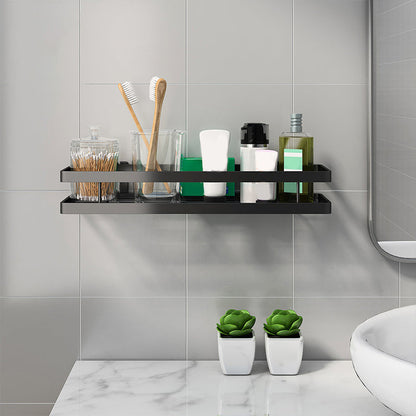Rynx | 2-piece bathroom shelf made of matte black metal bathroom hardware set