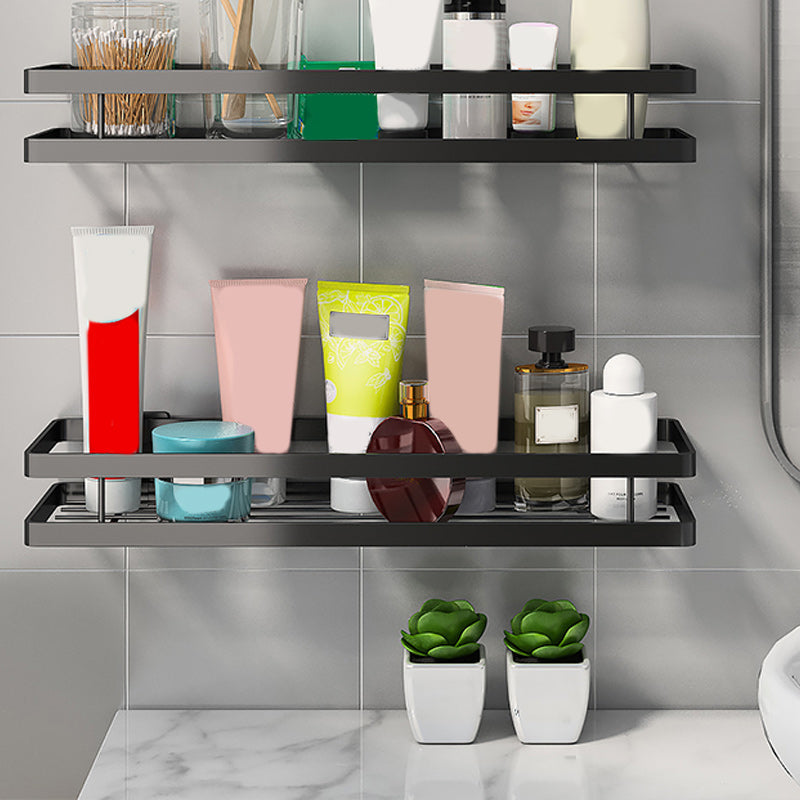 Rynx | 2-piece bathroom shelf made of matte black metal bathroom hardware set