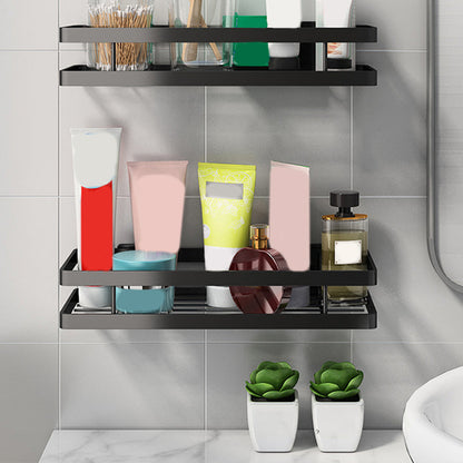 Rynx | 2-piece bathroom shelf made of matte black metal bathroom hardware set