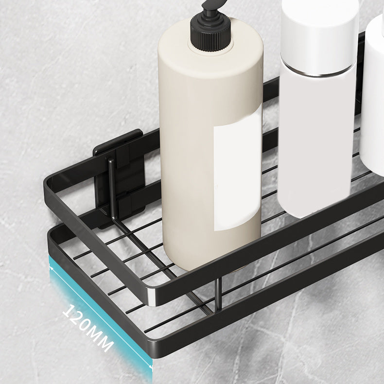 Rynx | 2-piece bathroom shelf made of matte black metal bathroom hardware set