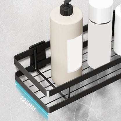 Rynx | 2-piece bathroom shelf made of matte black metal bathroom hardware set