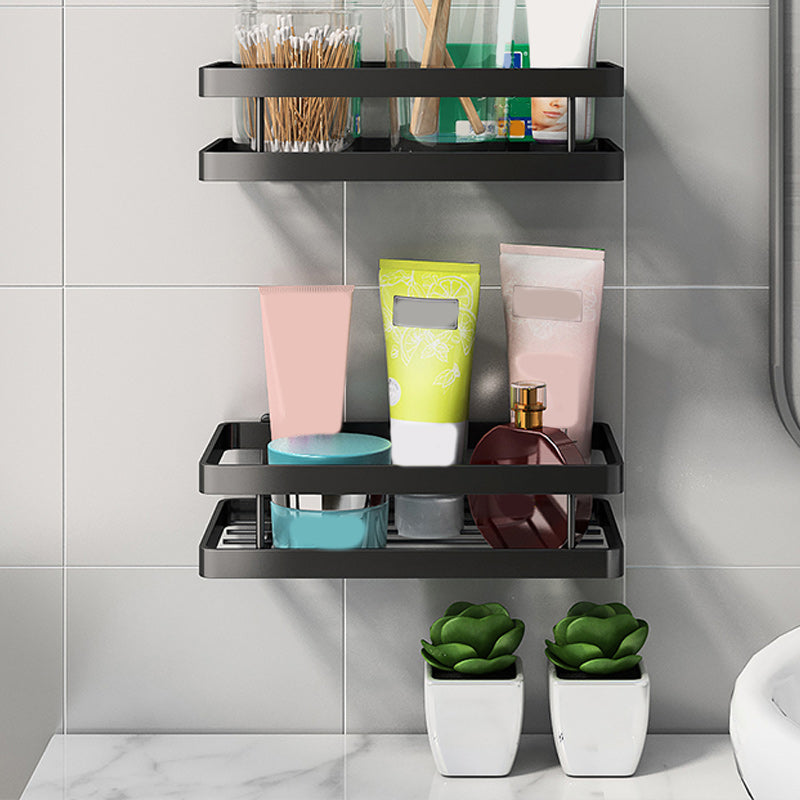 Rynx | 2-piece bathroom shelf made of matte black metal bathroom hardware set