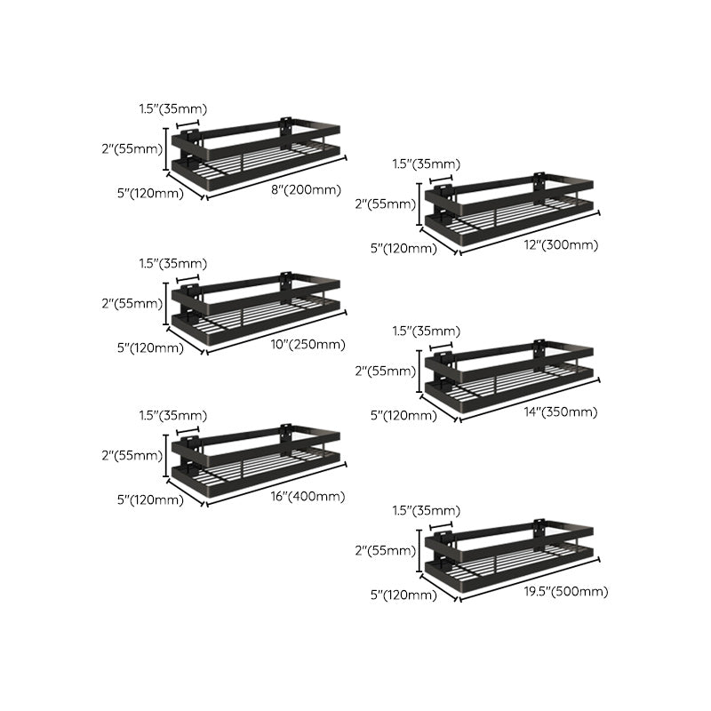 Rynx | 2-piece bathroom shelf made of matte black metal bathroom hardware set