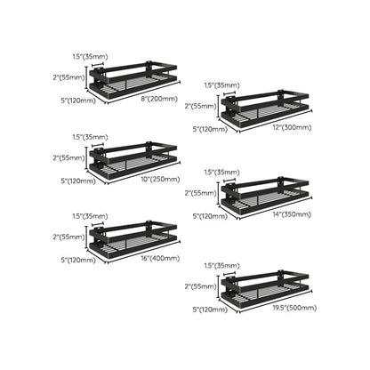 Rynx | 2-piece bathroom shelf made of matte black metal bathroom hardware set