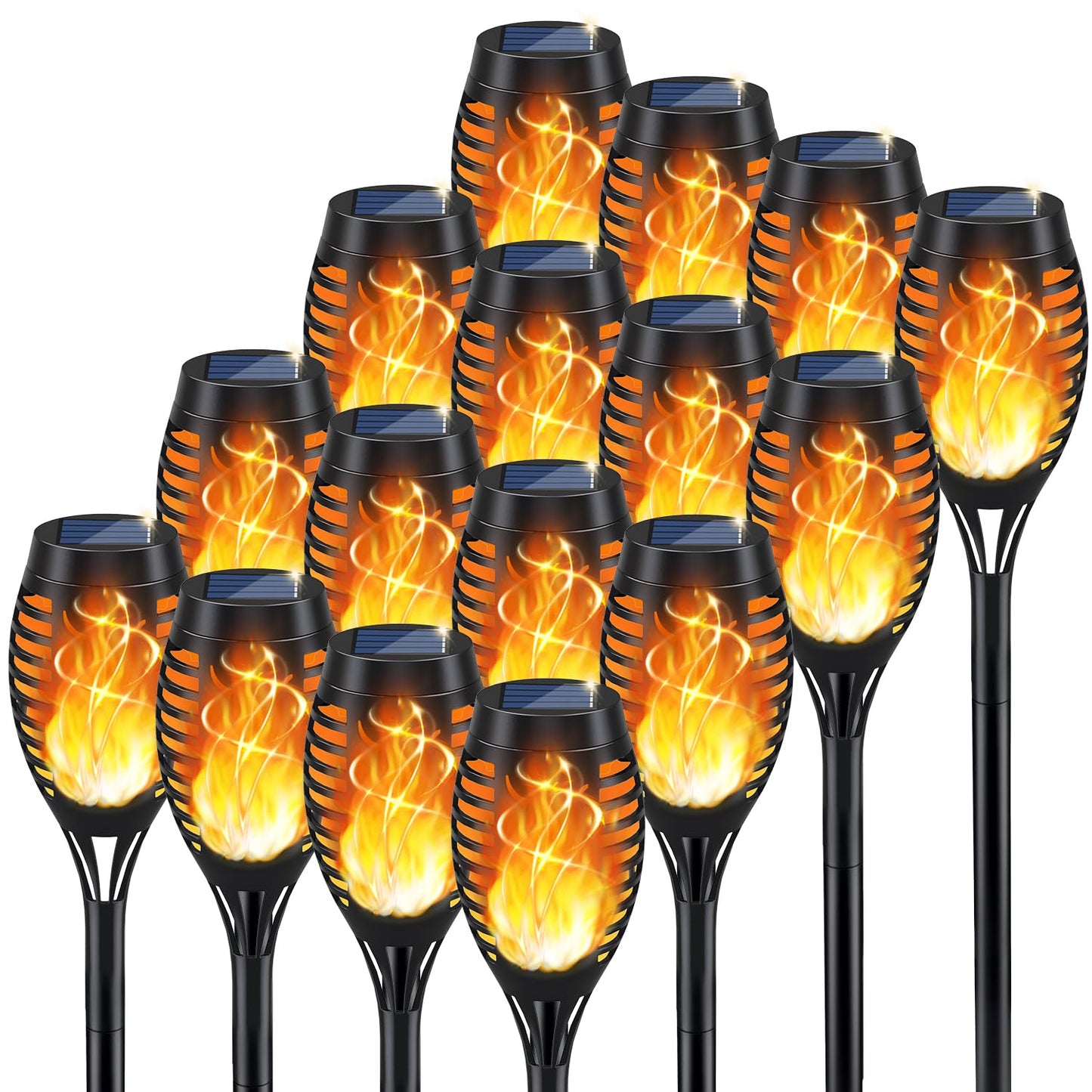 Rynx | Kyekio Sunlight For Outdoors, 16Pack Solar Flame Torch Light, Garden Lighting Outdoor Waterproof, Outdoor Lights For Garden Decor,