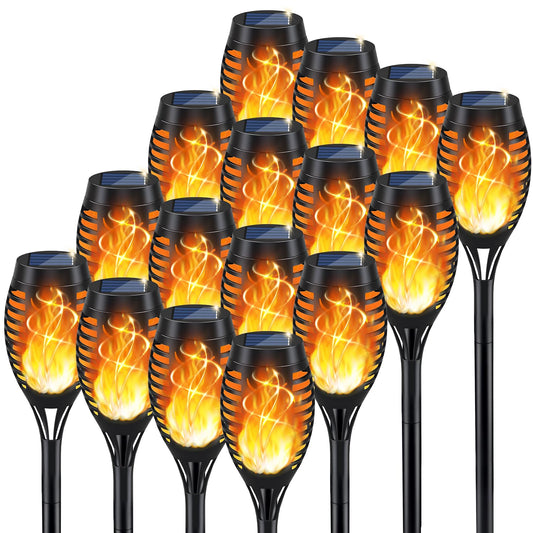 Rynx | Kyekio Sunlight For Outdoors, 16Pack Solar Flame Torch Light, Garden Lighting Outdoor Waterproof, Outdoor Lights For Garden Decor,