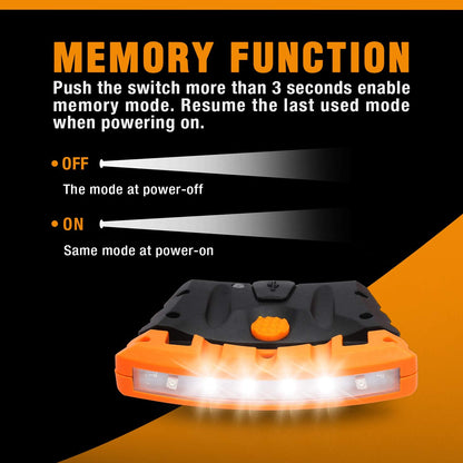 Rynx | Everbrite Rechargeable Headlamp, Waterproof Clip-On, Red Light, Rotatable Head, Ipx4