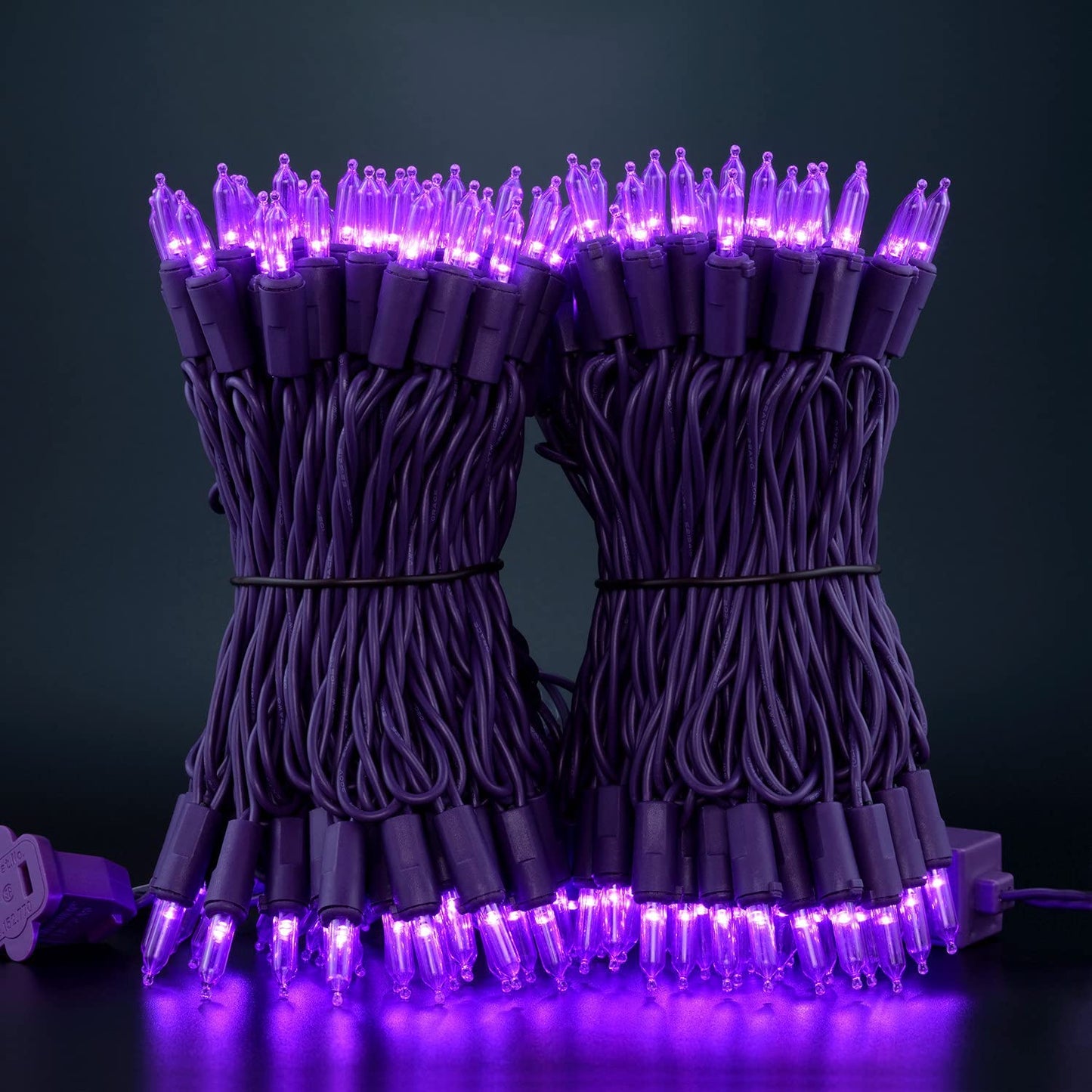 Rynx | Yuletime 200 Purple LED Christmas Lights, 33Ft Strands, UL Certified Holiday Decor