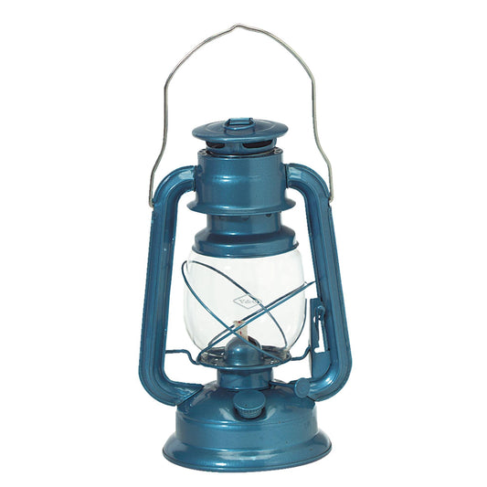 Rynx | Vovo Blue Brass Trim Oil Lamp - V&O 200-30060 Camper Lighting For Outdoor Adventures