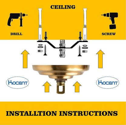 Rynx | Rojoser Heavy Duty Canopy Kit With Vintage Gold Copper Pendant Lamp Chain
