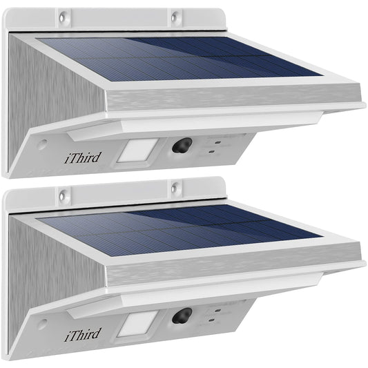 Rynx | Ithird Solar Powered Outdoor Motion Sensor Light, Waterproof Stainless Steel, 2 Pack