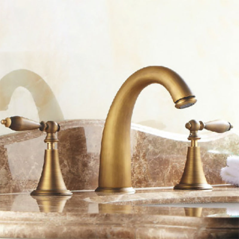 Rynx | Copper Deck-Mounted Roman Bathtub Faucet Low Arc Roman Bathtub Faucet Set