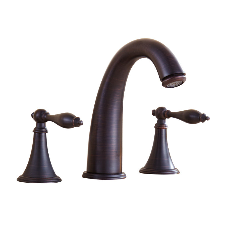Rynx | Copper Deck-Mounted Roman Bathtub Faucet Low Arc Roman Bathtub Faucet Set