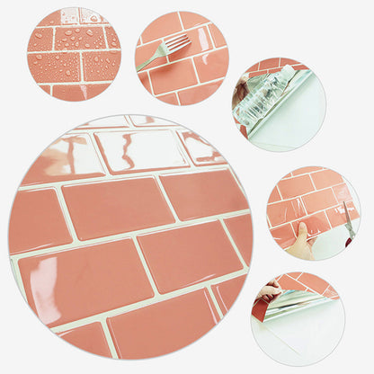 Rynx | Plastic Peel and Stick Tiles Subway Tiles Wallpapers for Kitchen and Bathroom