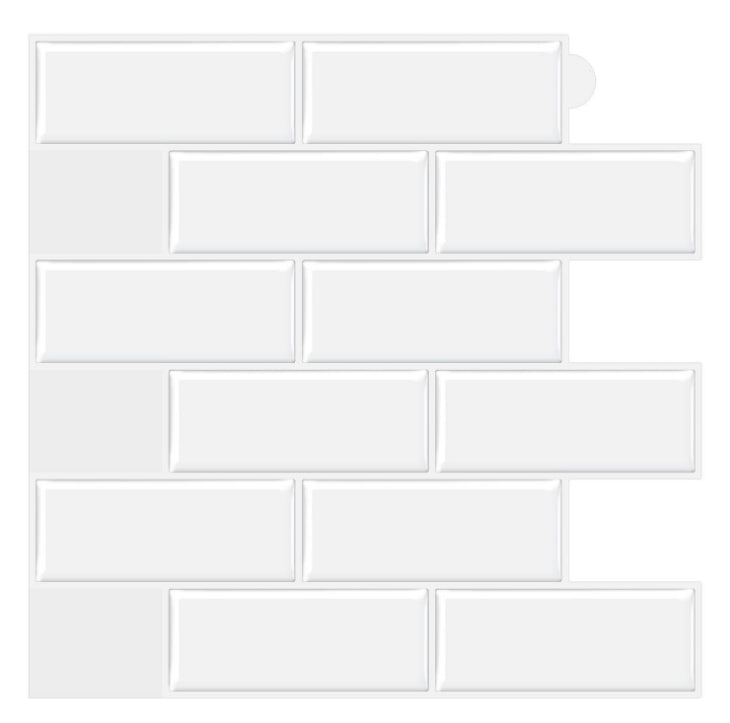 Rynx | Plastic Peel and Stick Tiles Subway Tiles Wallpapers for Kitchen and Bathroom