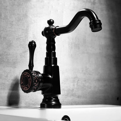 Rynx | Glam Style Basin Faucet with Swivel Spout and Lever Handle