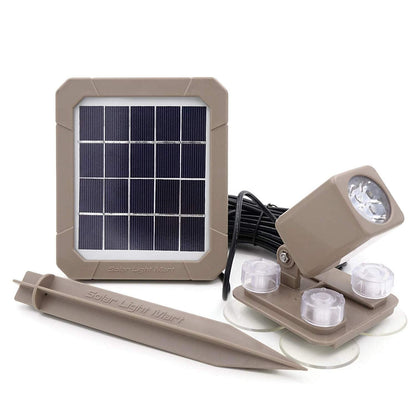 Rynx | Aquahex 60X Solar Underwater Spotlight - Waterproof LED Garden Lighting, Warm White, Brown
