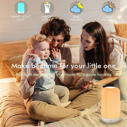 Rynx | Yhw Smart Touch Rgb Table Lamp, Dimmable Rechargeable Led Nightstand Lamp For Bedroom & Children's Room