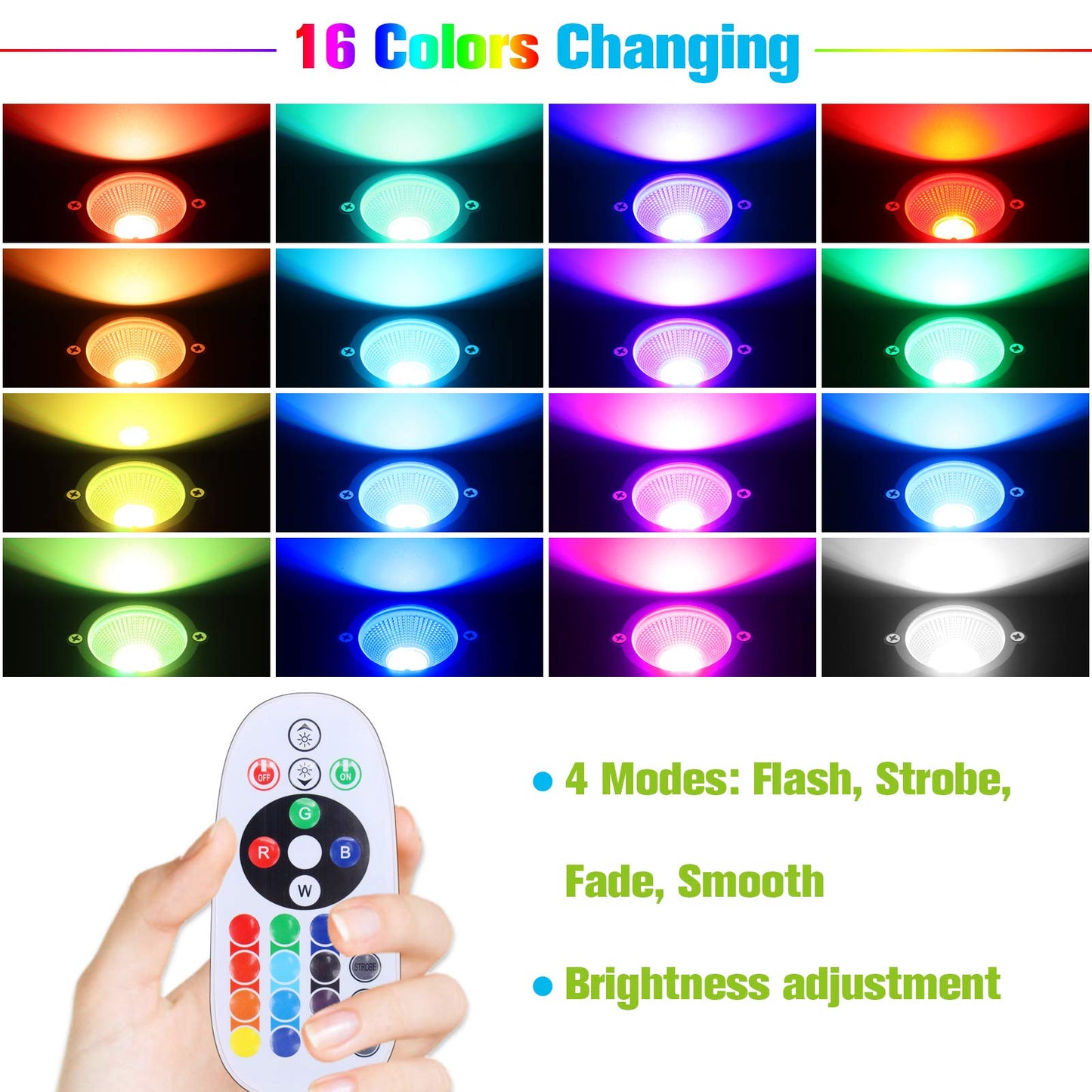 Rynx | Volisun Christmas spotlights - 16 color-changing waterproof uplights, 6 packs for garden/farm
