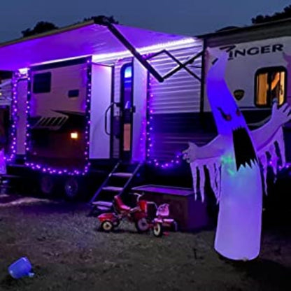 Rynx | Qitong 2 Pack Purple Solar Christmas Lights, 66Ft 200 Led Waterproof Fairy Lights, 8 Modes