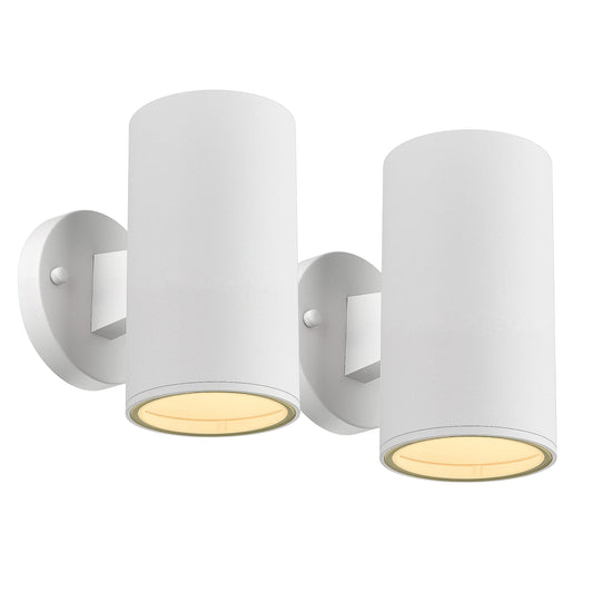 Rynx | Ken & Ricky Outdoor Wall Lamp, Outdoor White Wall Light Fixtures, Veranda Light Outdoor Wall with Tempered Glass Cover for House Garage Patio Front Door - 2 Pack