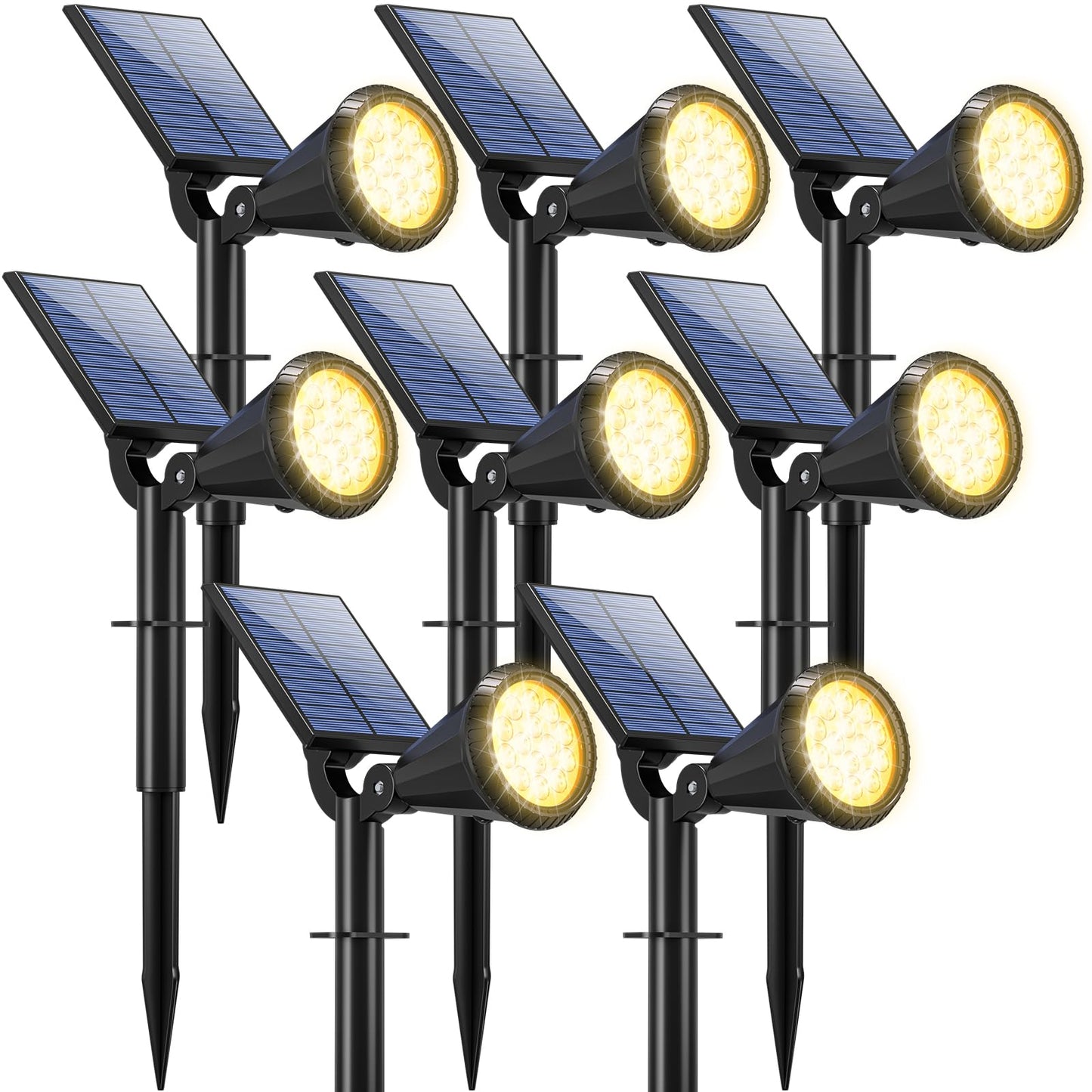 Rynx | Welalo Solspotlight Outdoor Waterproof For Flags, [8 Pack/4 Modes] Landscape Spotlights 180 Adjustable Solar Powered Lights