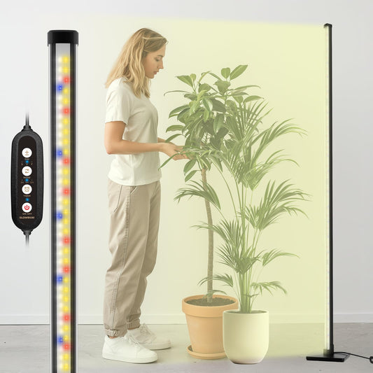Rynx | Glowrium Standing Growth Light For Indoor Plants, 45In Full Spectrum Vertical Plant Light, 3 Light Modes, Auto Timer, 6-Level Dimmable, Suitable For Wide Area Coverage In Indoor Plants (3-Section)
