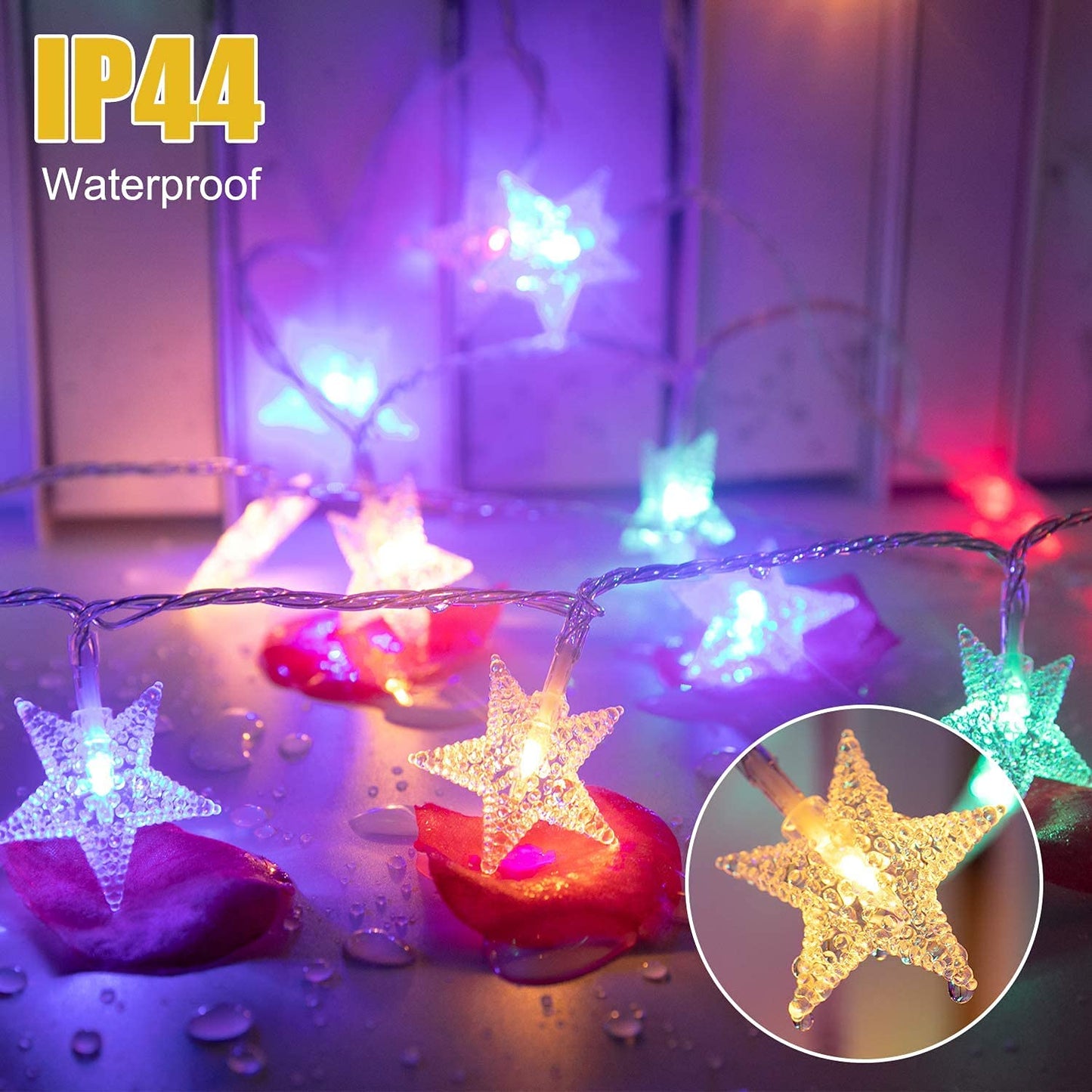 Rynx | Minetom 33Ft 100 Led Color Changing Star String Lights With Remote Control, Waterproof For Indoor/Outdoor Use