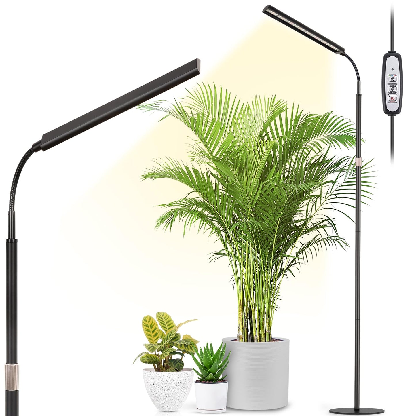 Rynx | Foxgarden® Growth Light, Full Spectrum Plant Lighting Strip with Expandable Stand for Indoor Plants, Height Adjustable 47.2-63 Inches, Automatic On/Off Timer 4/8/12H, Flexible Gooseneck, 4 Dimmable Brightness Levels