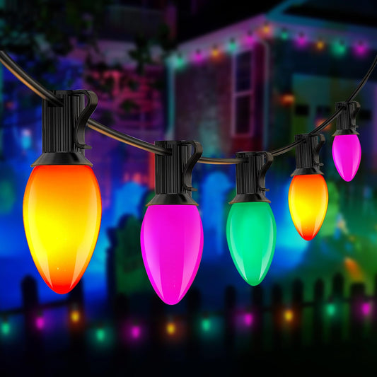 Rynx | Konictom 25Ft Waterproof Led Halloween Lights - Multicolor C7 Bulbs For Outdoor Indoor Decor