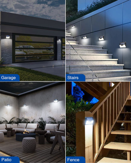 Rynx | Peasur 140 Led Solar Powered Motion Sensor Light, 8 Pack, Ip65 Waterproof For Outdoor Use