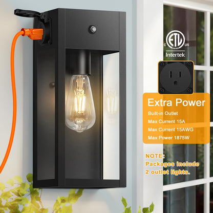 Rynx | Oykyohei 2 Pack Dusk Till Dawn Outdoor Wall Light, Waterproof Black Metal Veranda Light With Outlet
