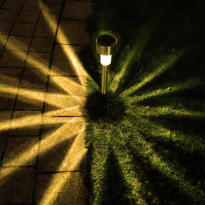 Rynx | Wellgium sunlight outdoor, 12-pack stainless steel landscape path lighting - warm white