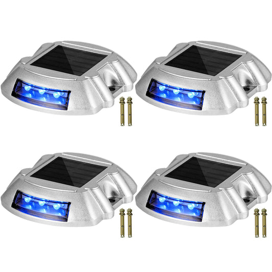 Rynx | Vevor Driveway Lights 4-Pack, Solar-Powered Driveway Lights with Switch Button, Solar Deck Lights Waterproof, Wireless Dock Lights 6 Led
