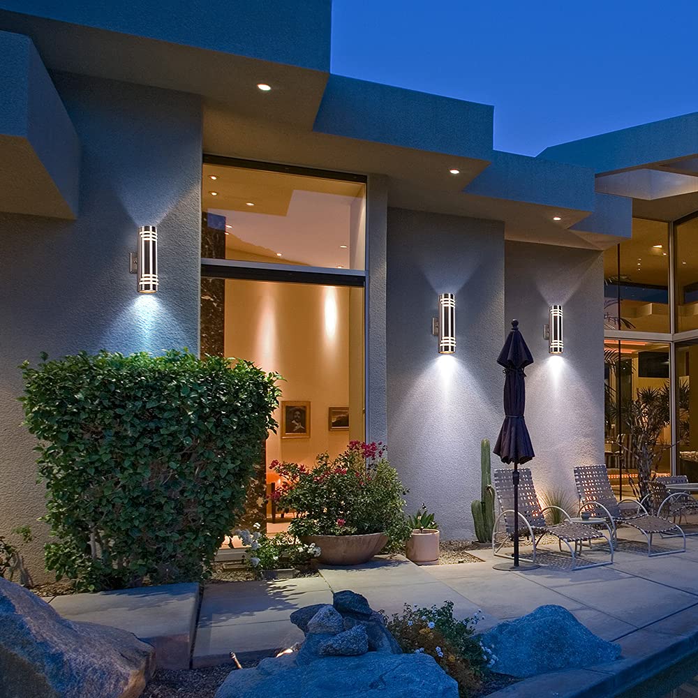 Rynx | Cnengsthy Outdoor Wall Lamp - Waterproof Cylinder Light, Silver 13" For Garden & Terrace