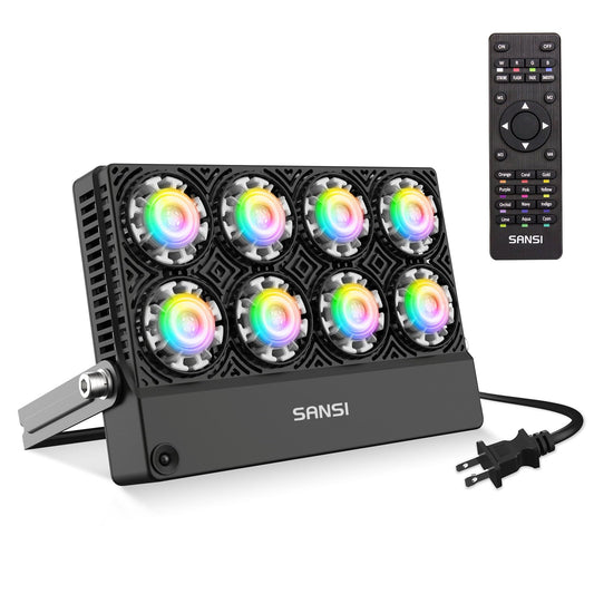 Rynx | Rgb Led Floodlight Color Changing Outdoor Light Dimmable Outdoor Lamp, Remote Controlled Floodlight With Memory Function, Ip65 Waterproof, Bright Security Light, Decorative Party Scene Light