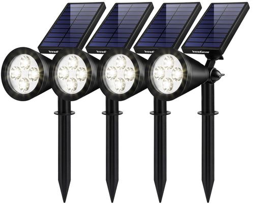 Rynx | Innogear Solar Lights Outdoor, Waterproof Garden Spotlights, Automatic On/Off, Pack of 4, White