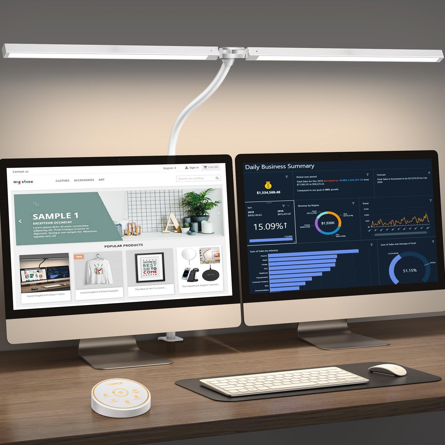 Rynx | Honeywell Sunturaluxled Desk Lamp With Usb Charging Ports Hwt-H01 - Stepless Dimmable Eye-Friendly Desk Light For Home Office Bedroom