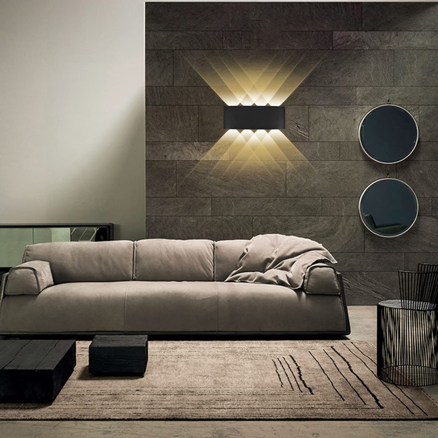 Rynx | Kawell 8W Waterproof Led Wall Lamp, Modern Aluminum Wall Light For Indoor/Outdoor, Black 3000K