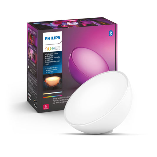 Rynx | Philips Hue Go Smart Portable Dimmable Table Lamp, White - White And Color Ambient Led Color Changing Light - 1 Pack - Indoor And Outdoor Use - Control With Hue App Or Voice Assistant
