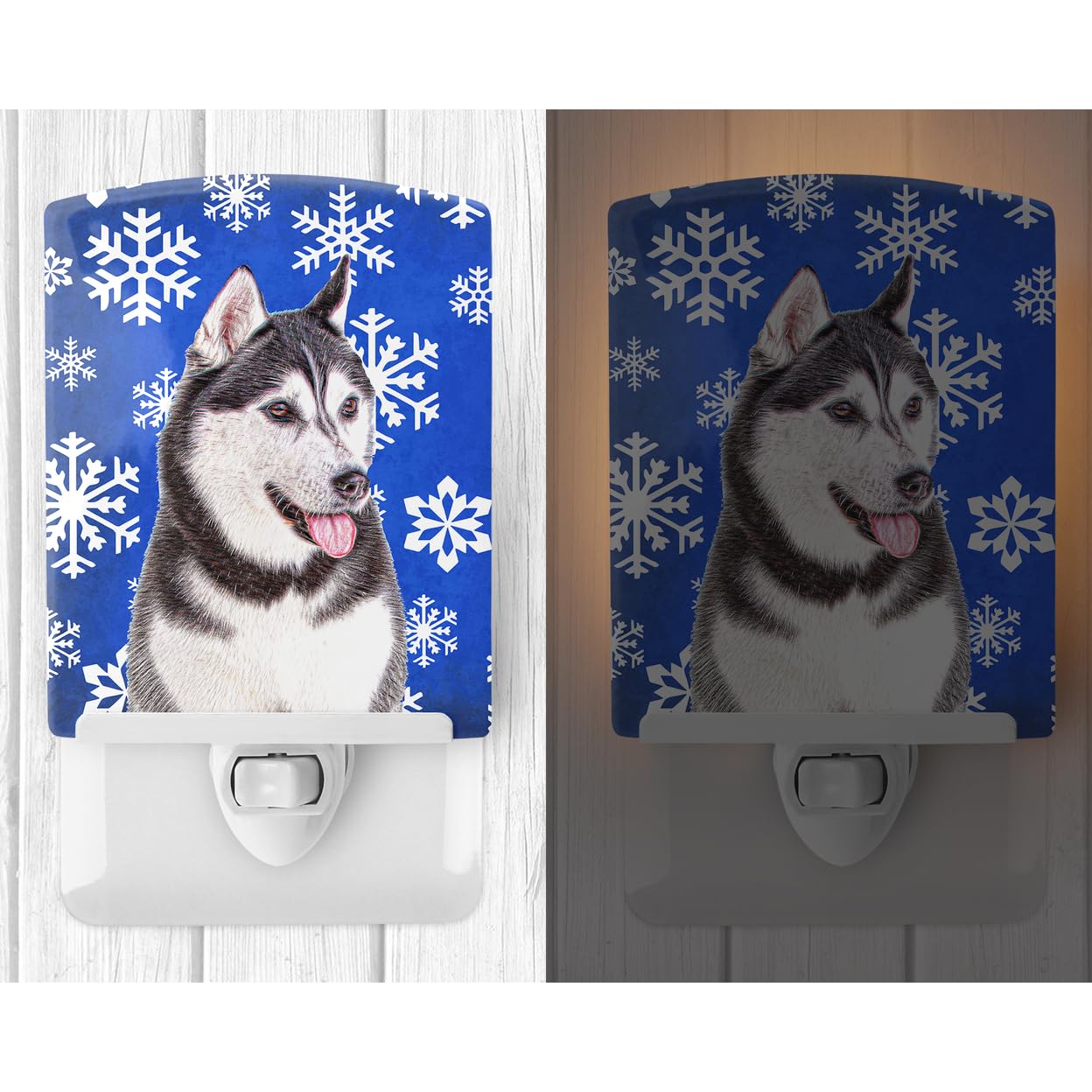 Rynx | Caroline'S Treasures Alaskan Malamute Ceramic Night Light, Winter Snowflake, Wool Certified, 6X4X